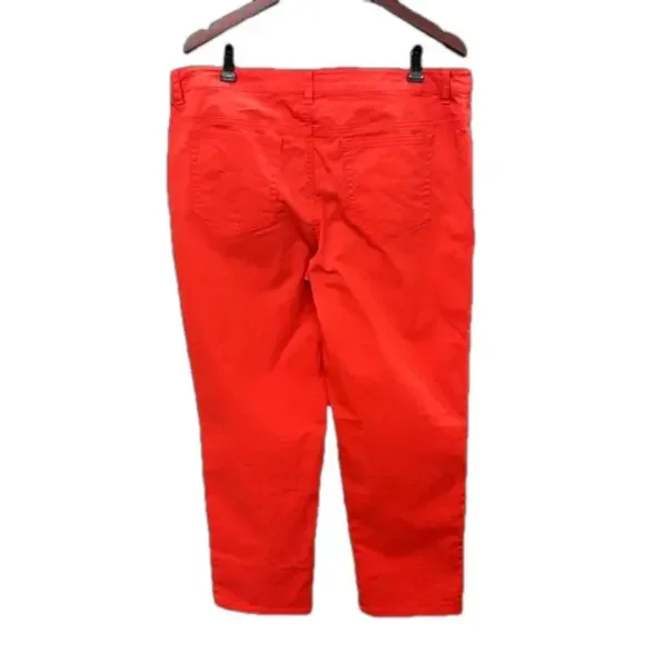 Jones New York Signature Stretch Jeans Orange 5 Pocket Zip Fall Neutral Cotton - Picture 4 of 8